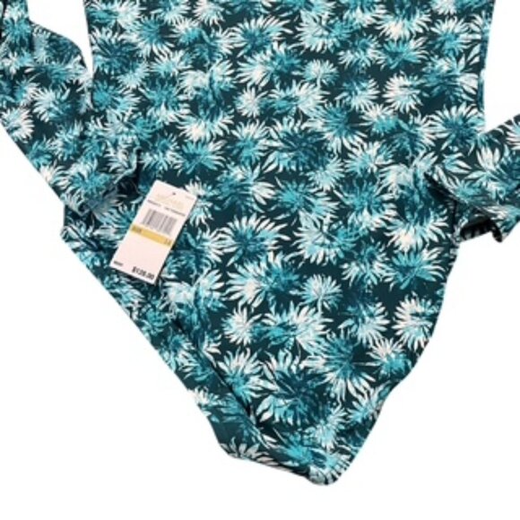 NEW Michael Kors 1 Piece Long Sleeve Zip Front Surf Suit Swimsuit Women’s sz 14 - Picture 6 of 12